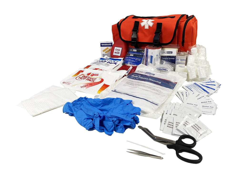 LINE2design First Responder Kit bag open, ready for rapid EMS response in emergencies.