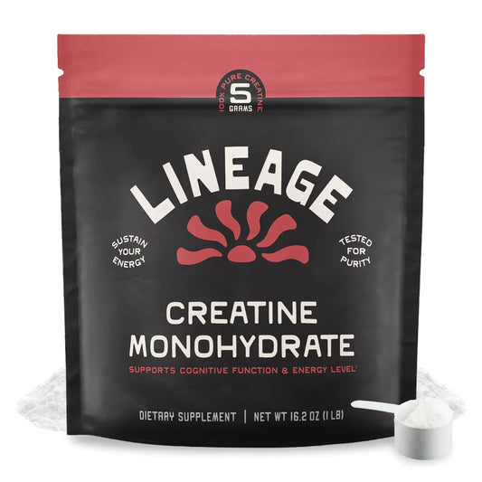 Lineage Provisions micronized-creatine-sea-salt-tub improves solubility for easy mixing.