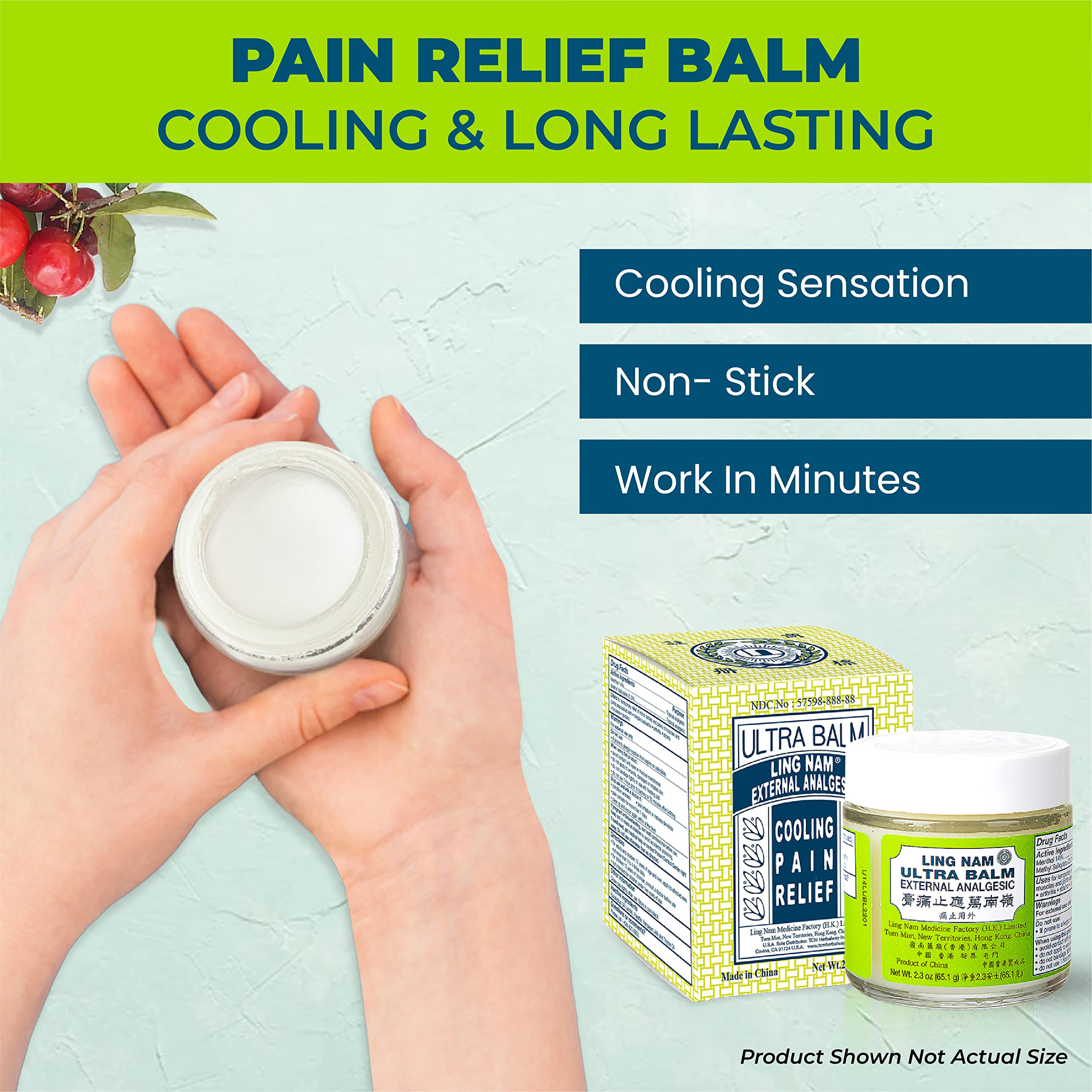 Ling Nam Ultra Balm cooling effect depicted for quick relief