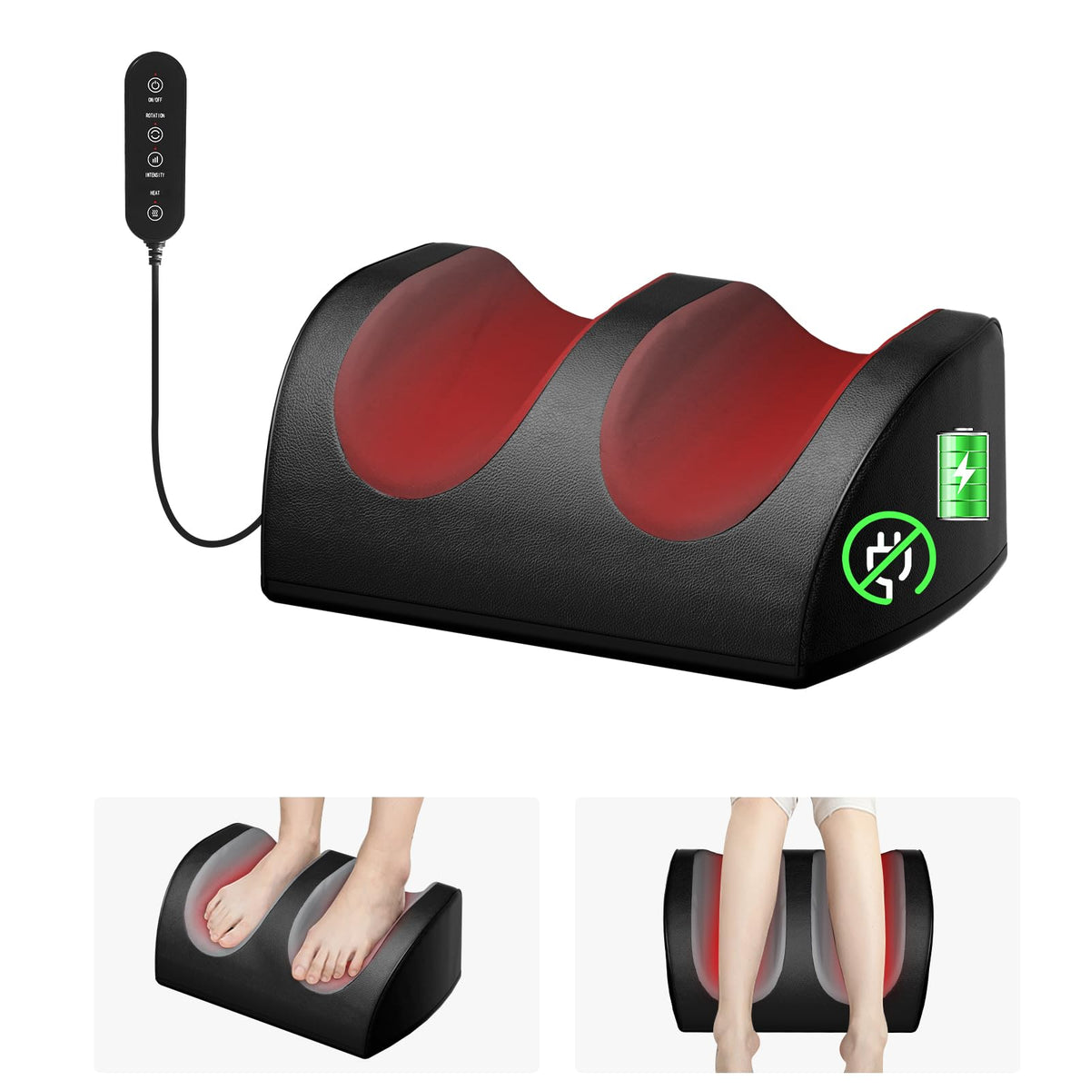 LINGTENG cordless foot massager with heat provides relaxation and portability for home or office