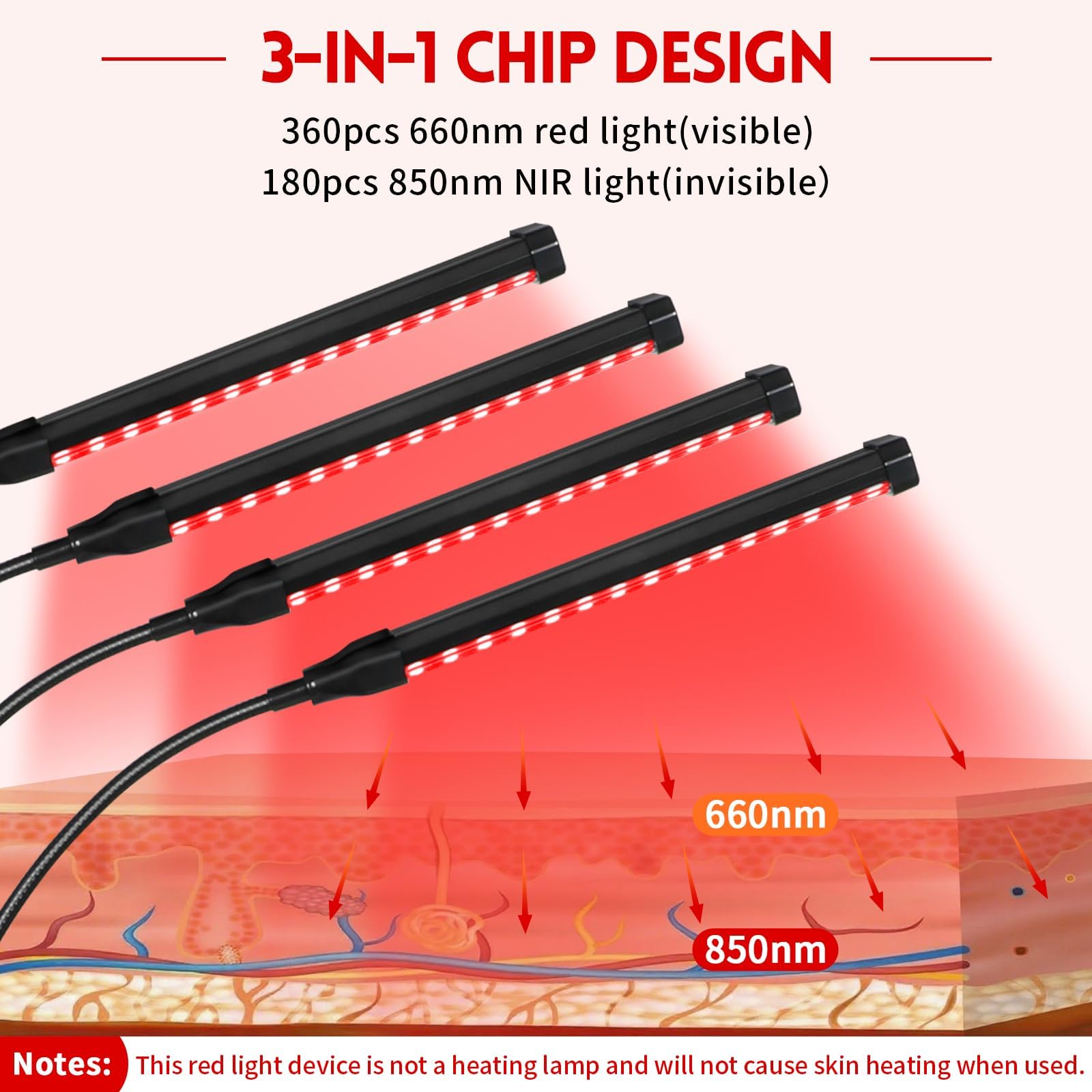 Linidcoud 660nm red light beads target skin elasticity and glow during sessions.