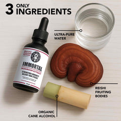 LionsManeExtracts Dual-extracted Reishi liquid highlights purity and potency