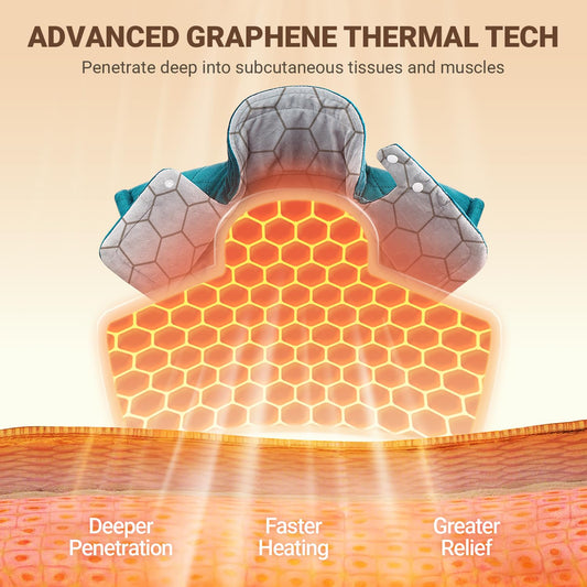 LIPHOME graphene heating pad on back area offering deep-heat coverage