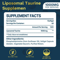 lipmaxmall Taurine softgel closeup highlighting high absorption formula