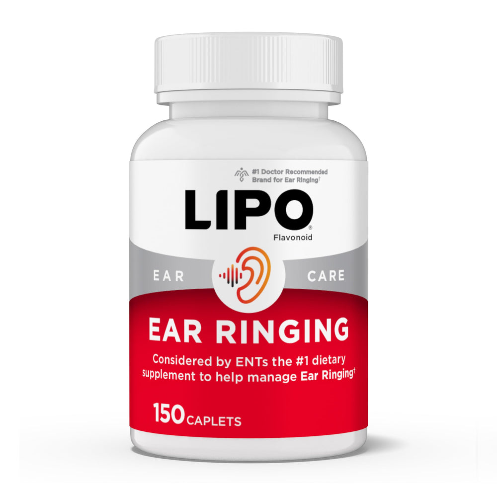 Lipo-Flavonoid bottle caplets for easy daily use and ear health support.