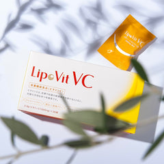 Close-up of LipoVit VC bottle label highlighting liposomal technology