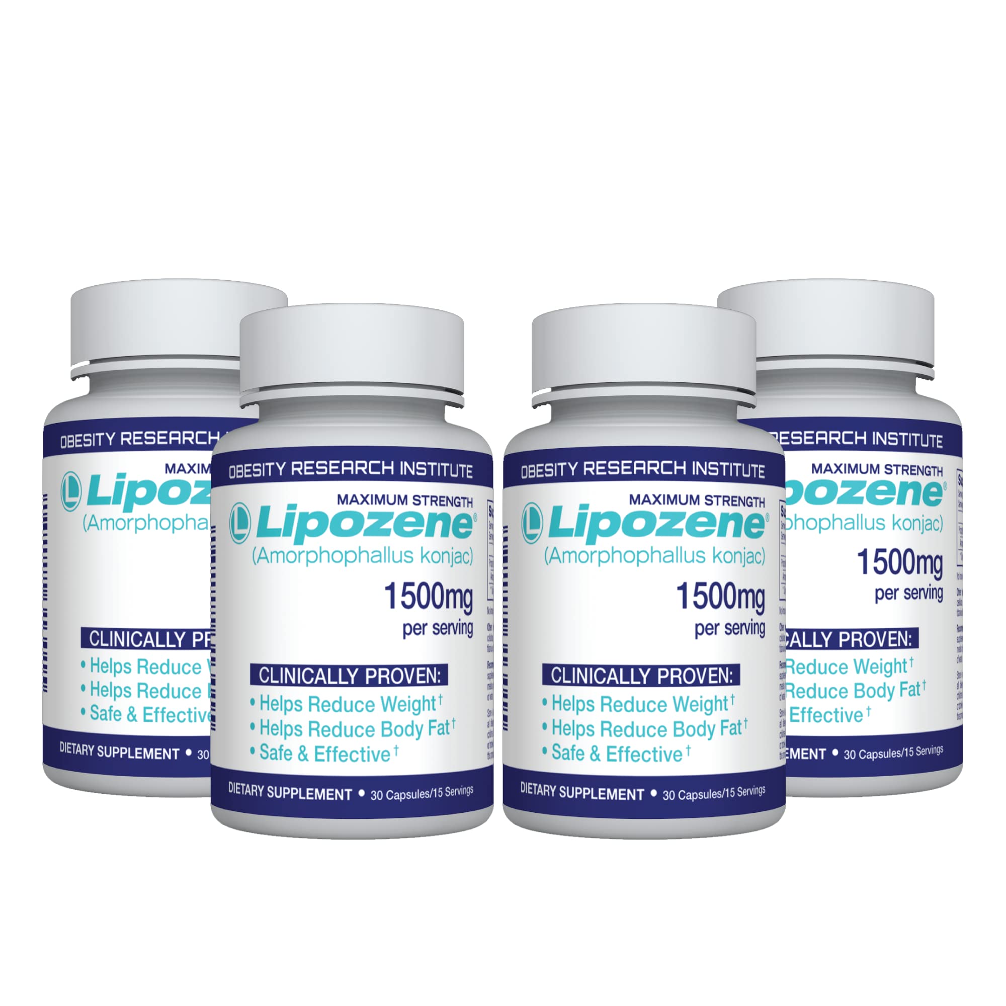 Lipozene diet pills front label highlighting brand and pre-meal use.