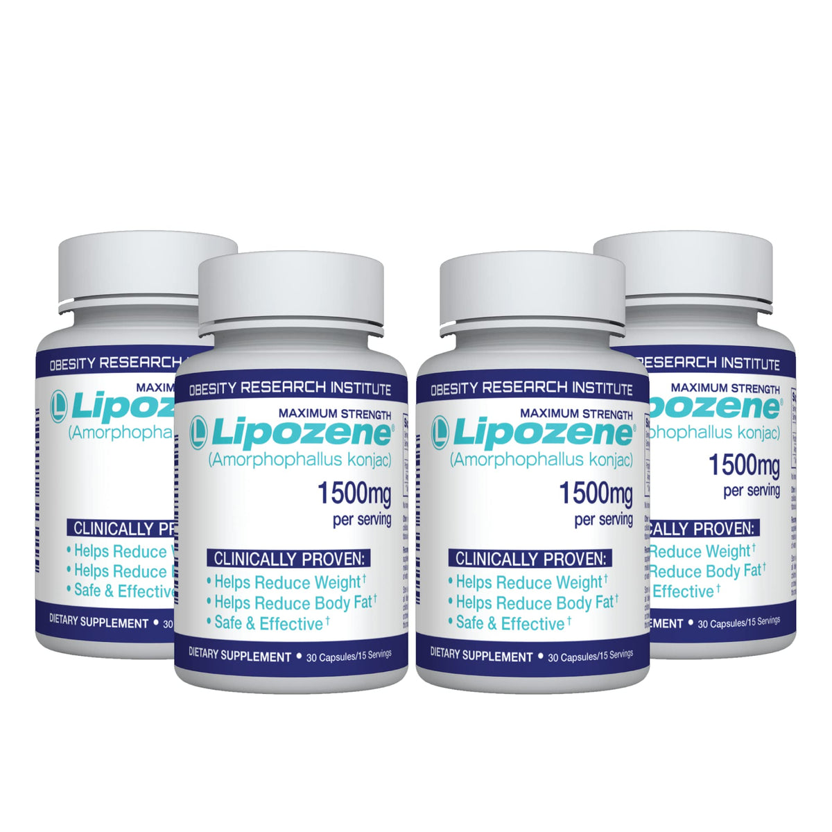 Lipozene diet pills front label highlighting brand and pre-meal use.