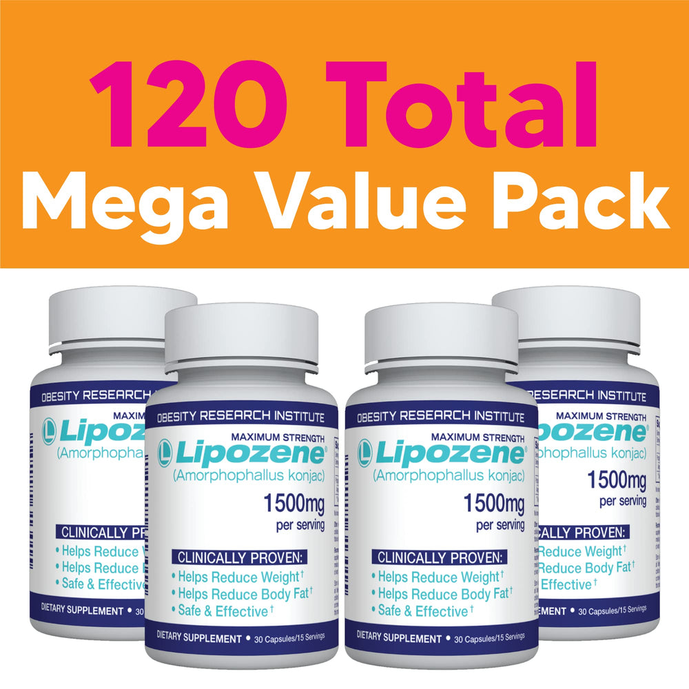 Lipozene bottles grouped together, signaling four-bottle value for ongoing daily routine.