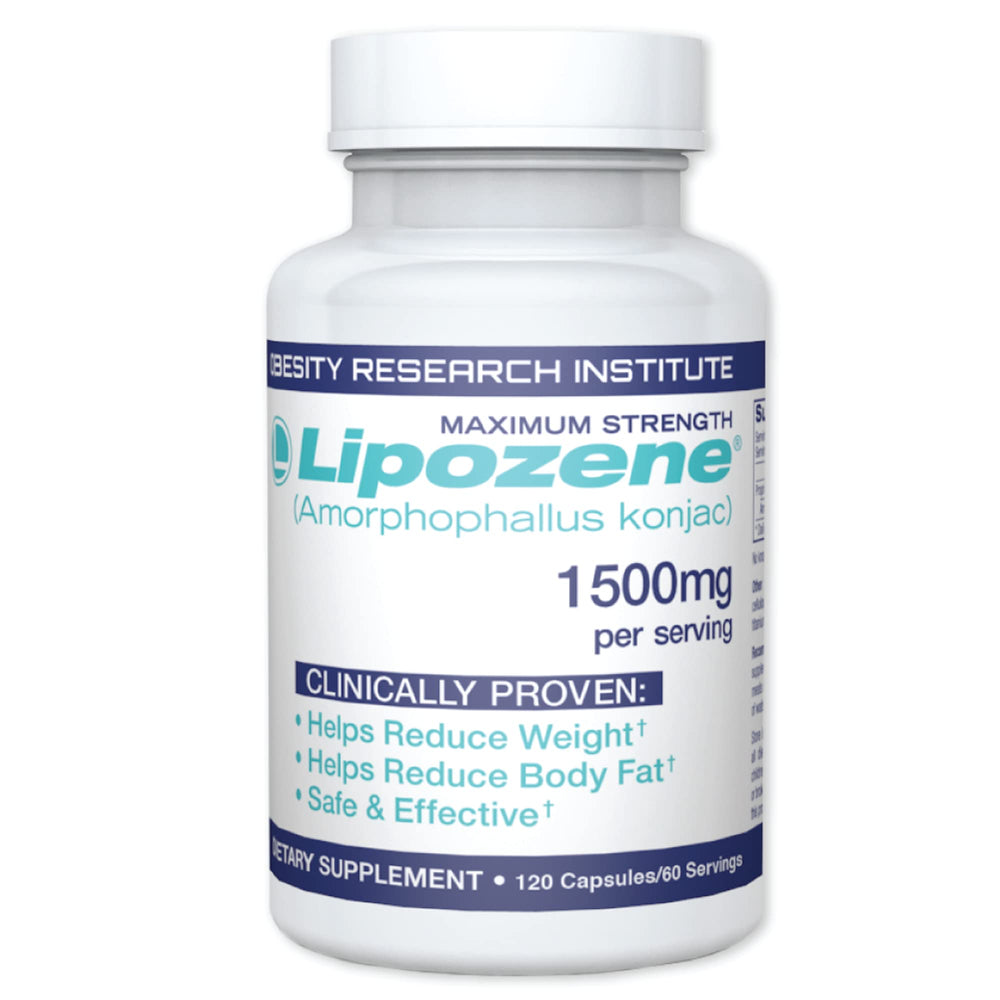 Lipozene MEGA bottle with 120 capsules supports appetite control.