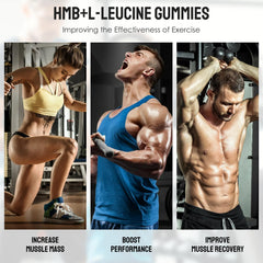 Liqherb HMB and Leucine gummies lemon flavor visual for easy pre-workout energy.