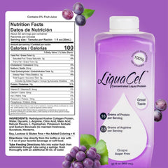 LiquaCel grape pour shows ready-to-make convenience for quick protein boosts.