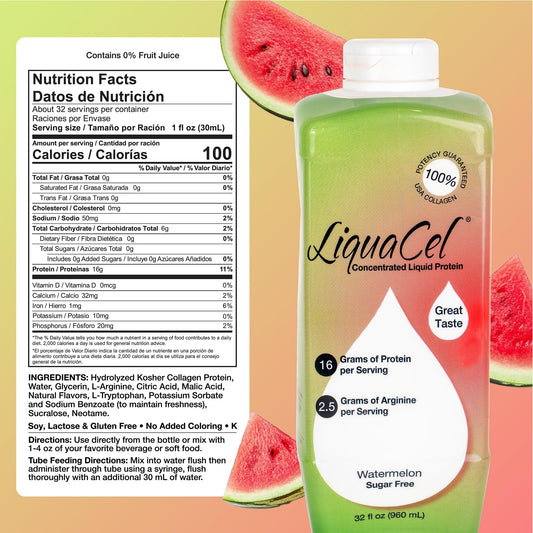 LiquaCel liquid protein in glass for easy mixing with beverages