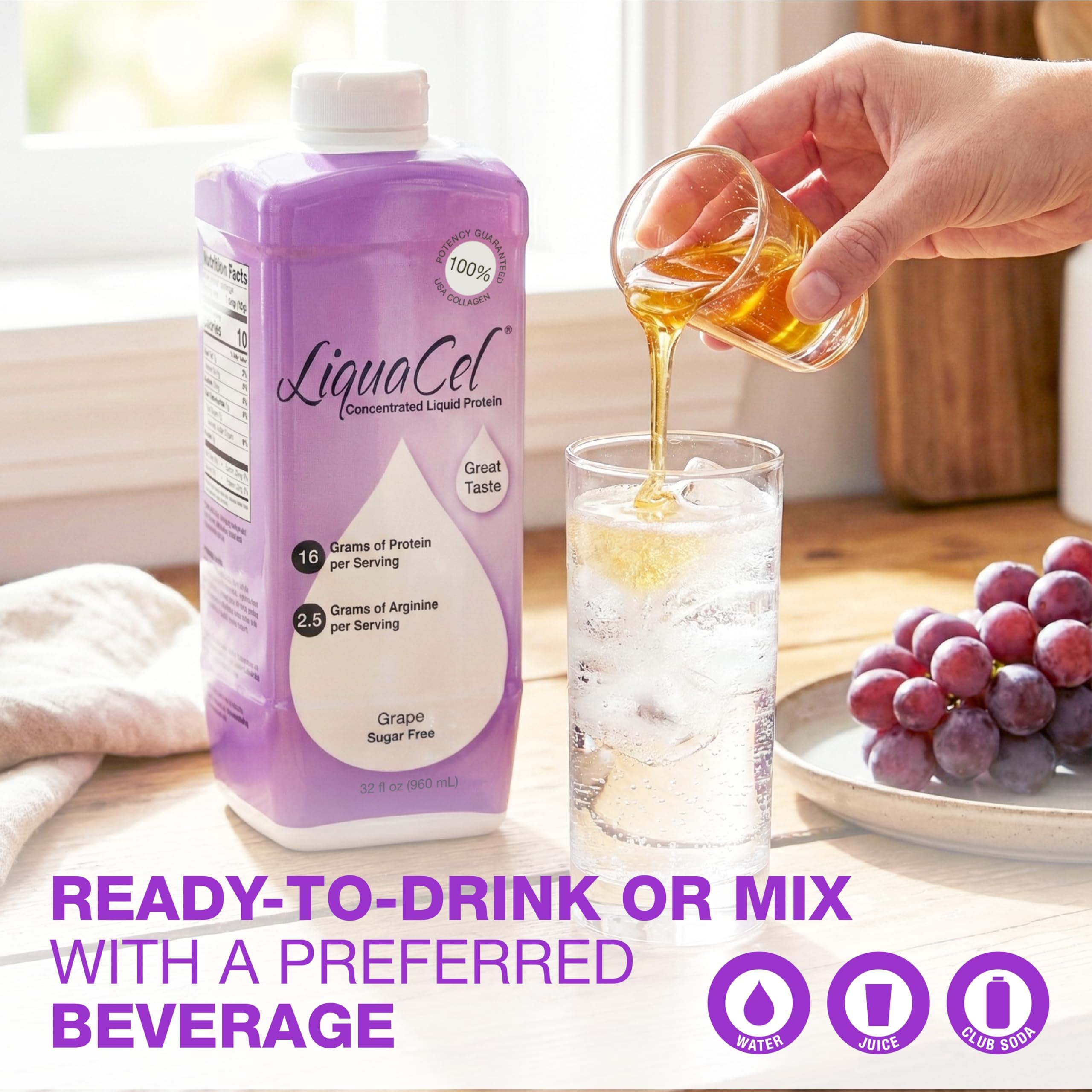 LiquaCel low potassium and phosphorus information supports diet variety.