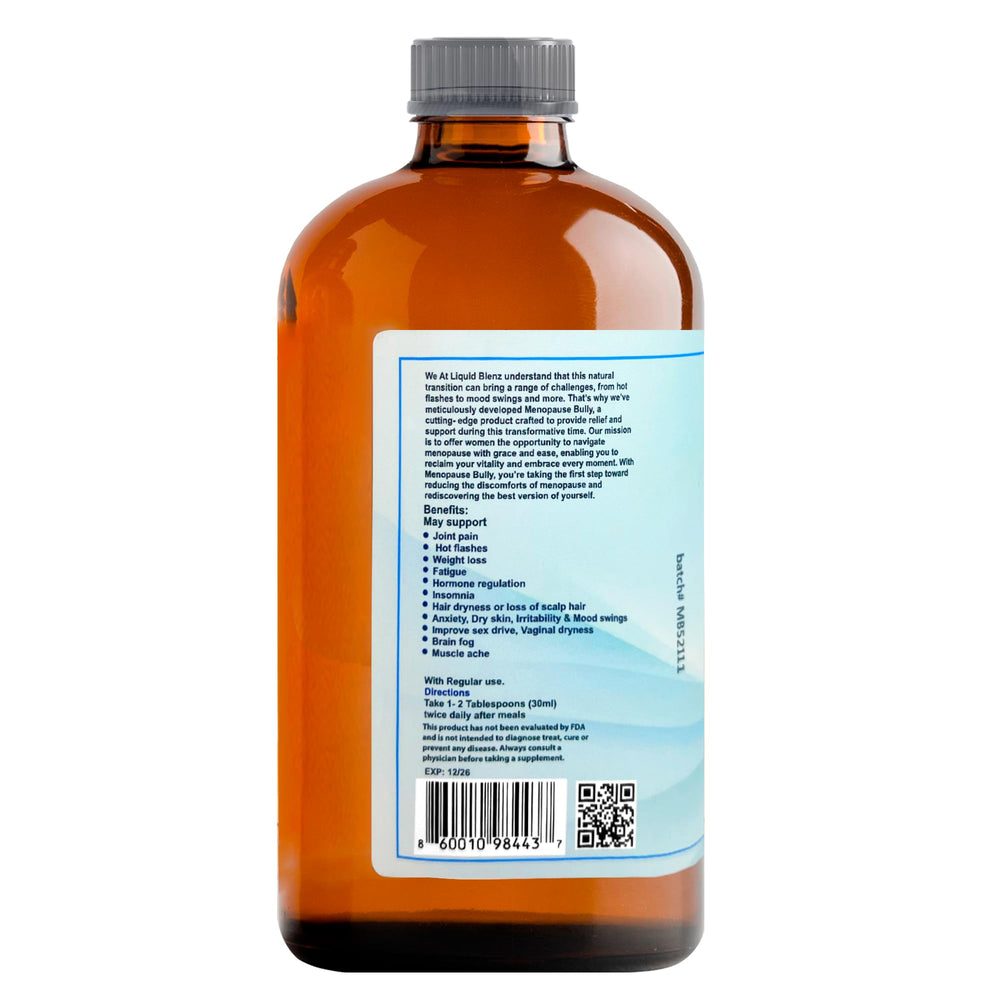 LIQUID BLENZ Menopause Bully pouring action showing easy daily use