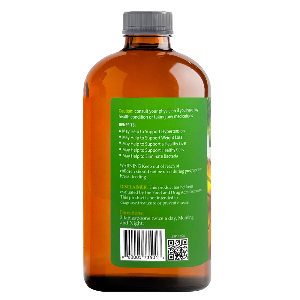 LIQUID BLENZ label showing moringa and turmeric ingredients for detox support
