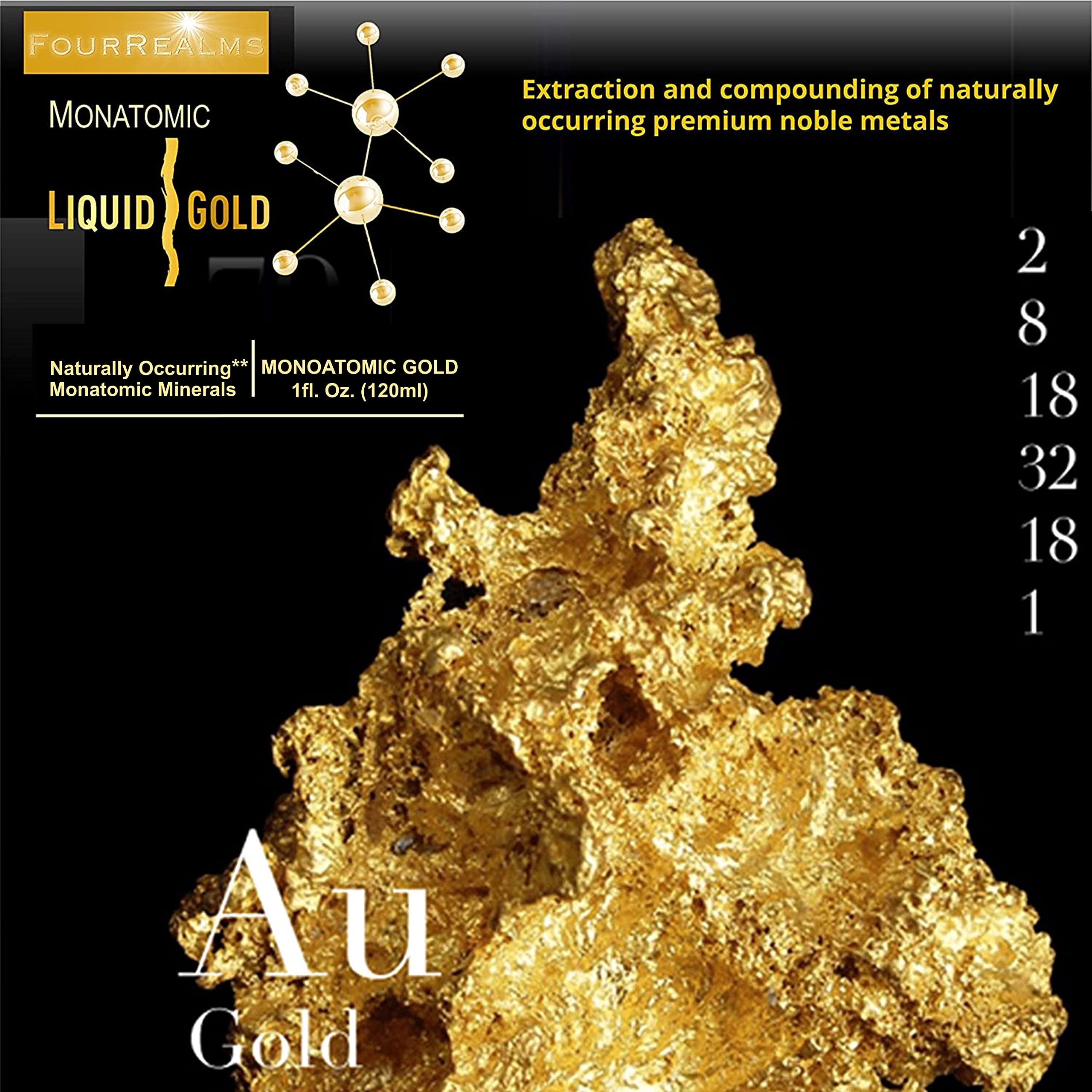 Glass with Liquid Gold ORMUS drops ready to mix into a drink
