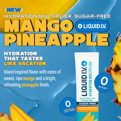 Liquid I.V. Hydration Multiplier Sugar-Free being poured into water for quick electrolyte replenishment