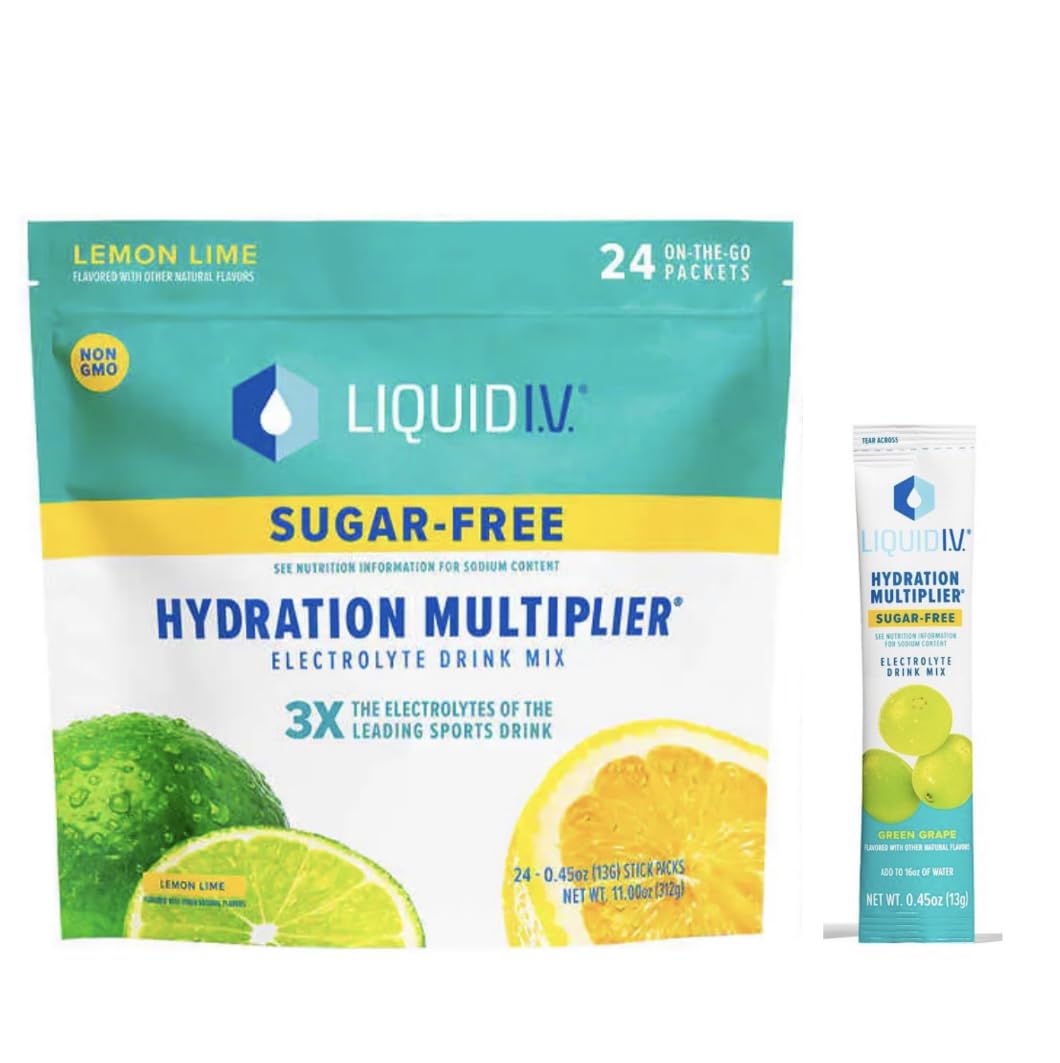 Liquid I.V. Sugar-Free Hydration Multiplier Lemon Lime stick packet for on-the-go hydration