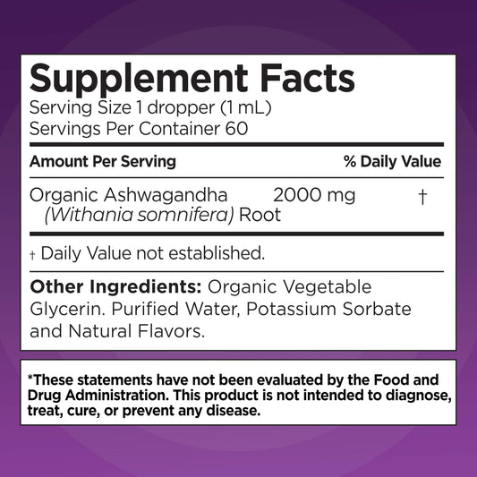 Liquid Naturals Ashwagandha Drops dropper full showing easy dosing