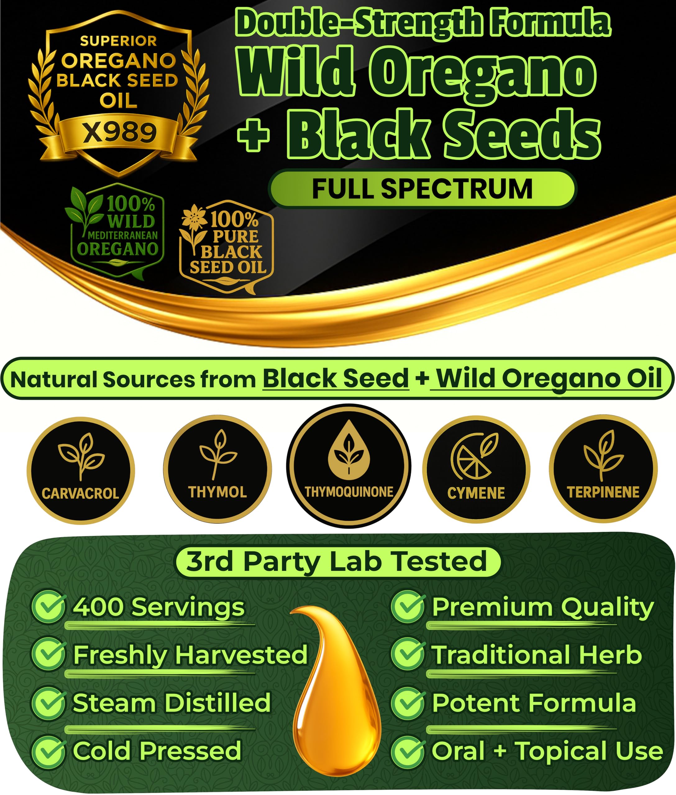 Oregano oil drops liquid format mix easily with drinks