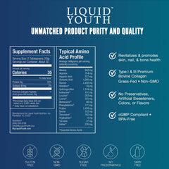 LIQUID YOUTH collagen powder supports hair, skin, and nails during daily use