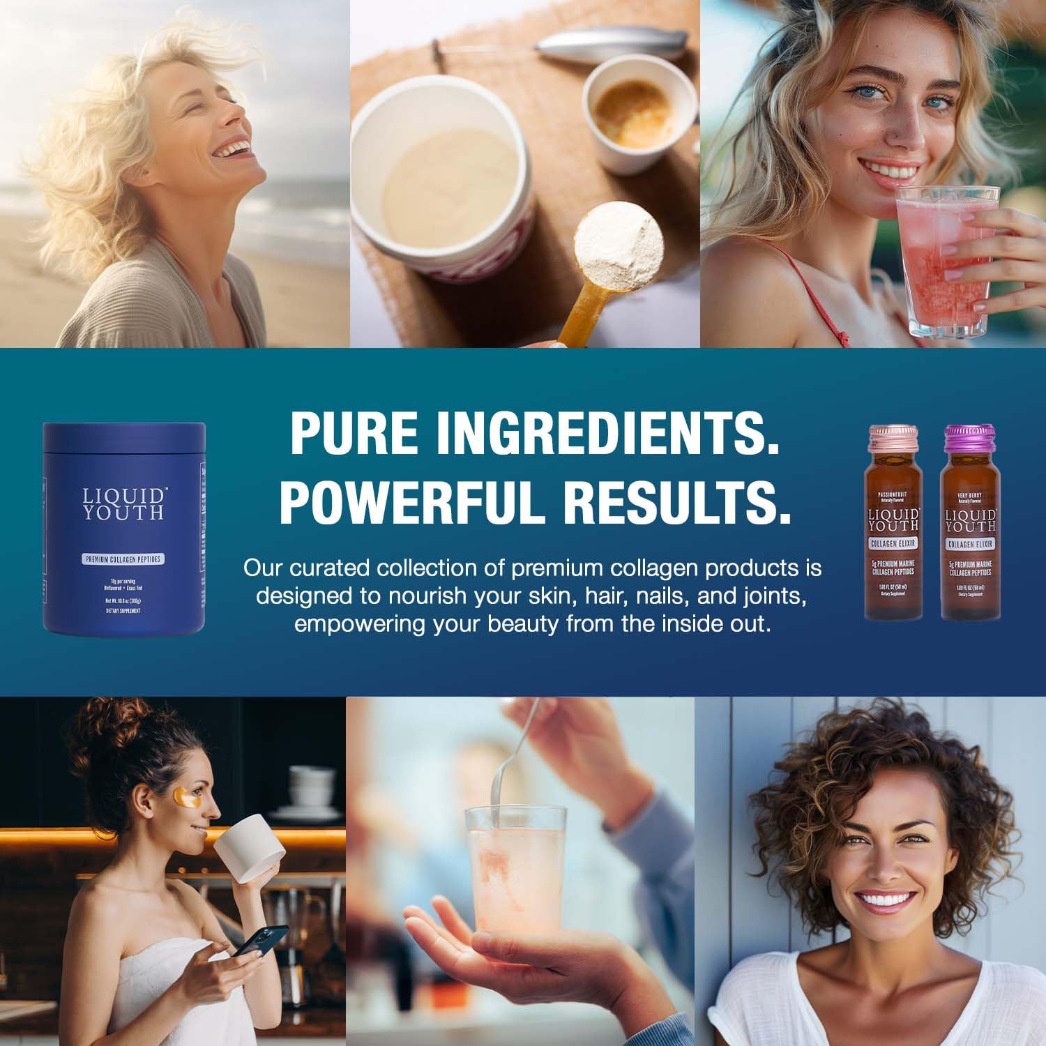 LIQUID YOUTH collagen powder helps joints feel supported during activity