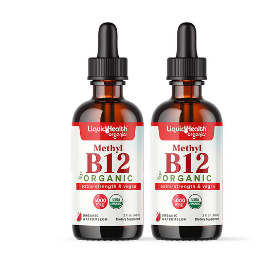 LIQUIDHEALTH B12 tart cherry bottle for natural energy support.