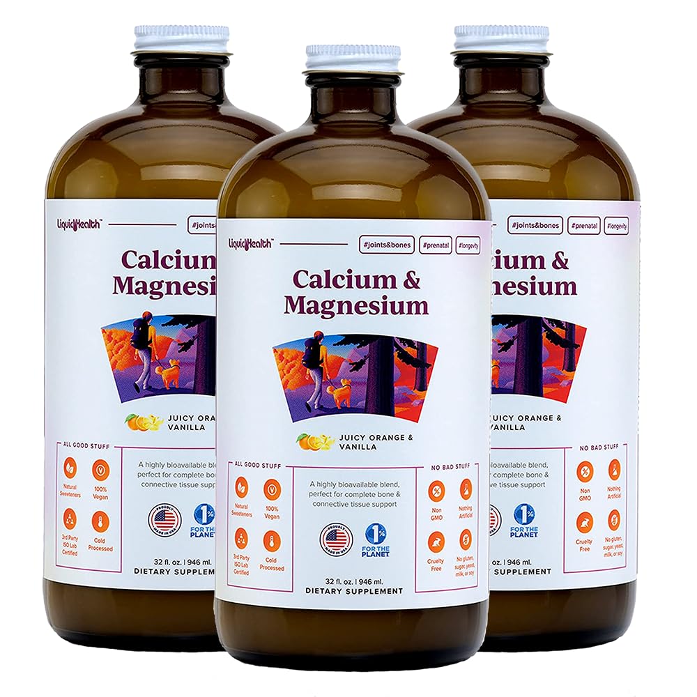 LIQUIDHEALTH calcium and magnesium liquid bottle for bone and joint support