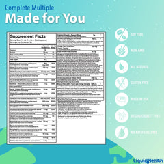 LIQUIDHEALTH Complete Multiple box-pack emphasizes USA-made nutrition