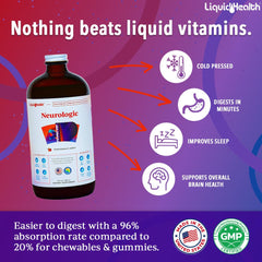 Pouring LIQUIDHEALTH Neurologic Focus for quick, convenient use