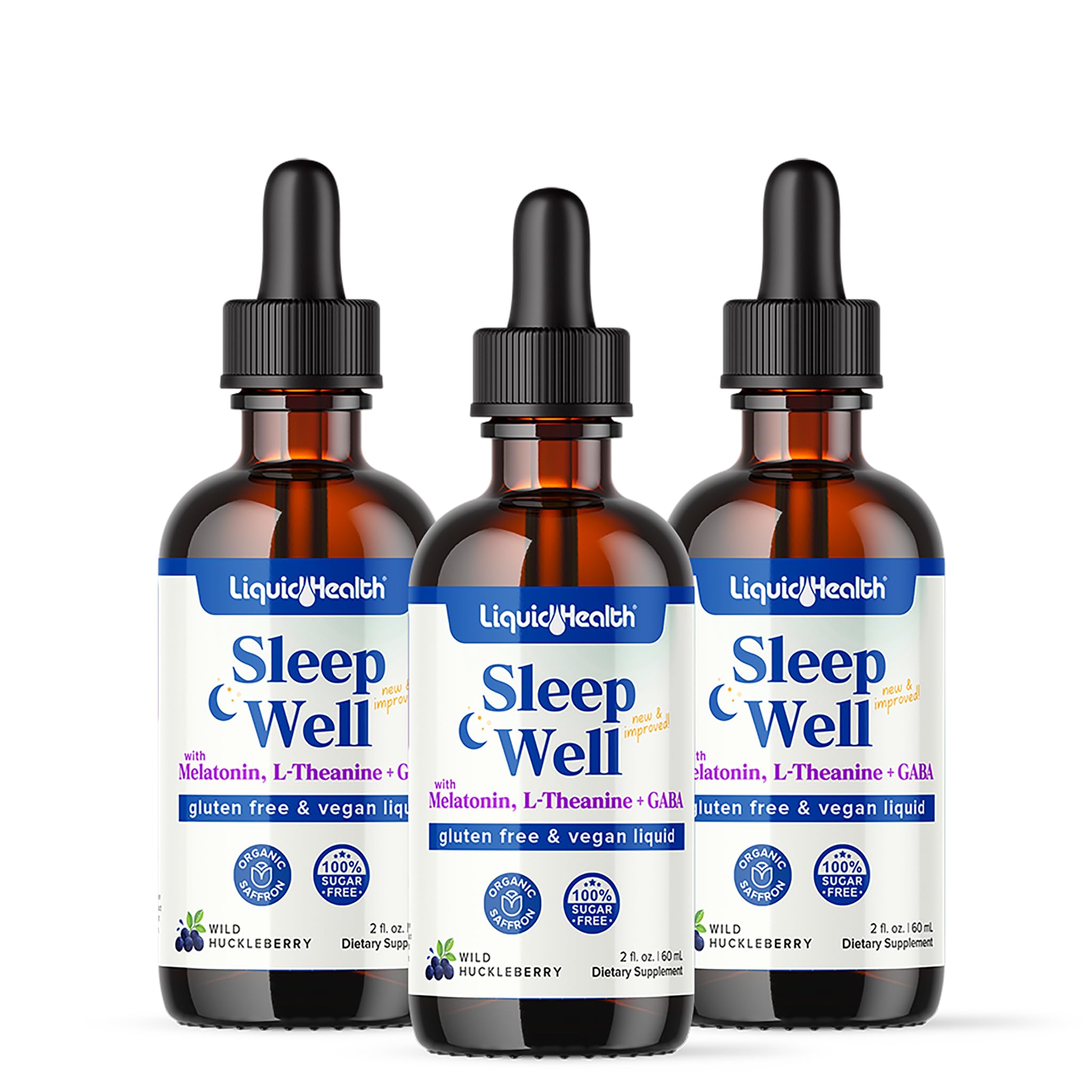 LIQUIDHEALTH Sleep Well bottle with melatonin drops for restful sleep