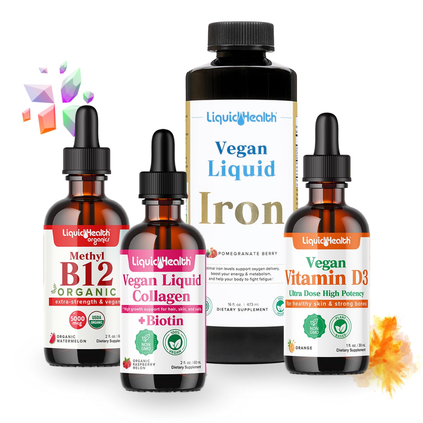 LIQUIDHEALTH vegan daily essentials B12 drops for natural energy support