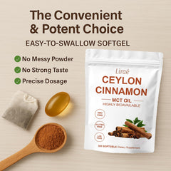 LIRAE Ceylon Cinnamon softgels gluten-free badge for dietary clarity