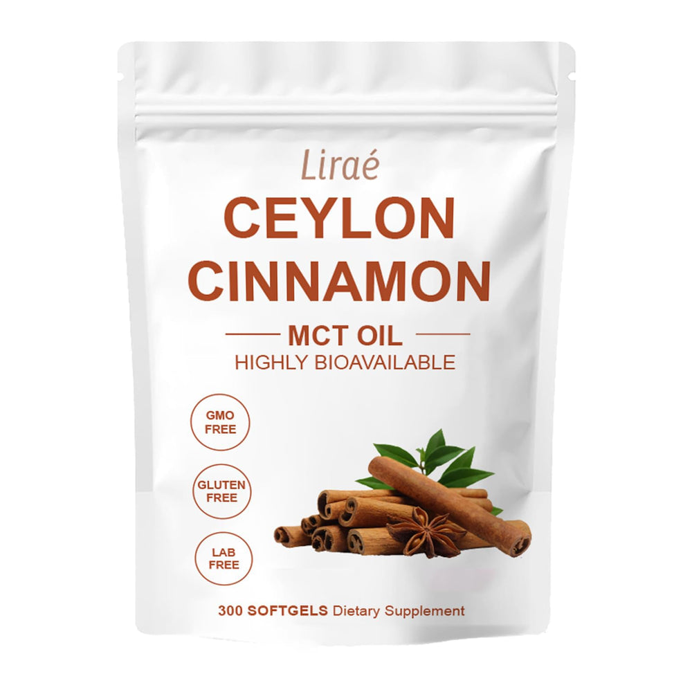 LIRAE Ceylon Cinnamon softgels packaging for daily wellness and trust in ingredients