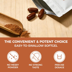 Natural lighting on LIRAE Cinnamon SoftGels to evoke sensory appeal.