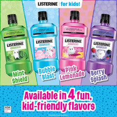 Listerine Smart Rinse Kids alcohol-free formula offers gentle mouth care.