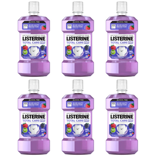 Listerine Total Care Kids Berry Splash bottle shown for cavity protection