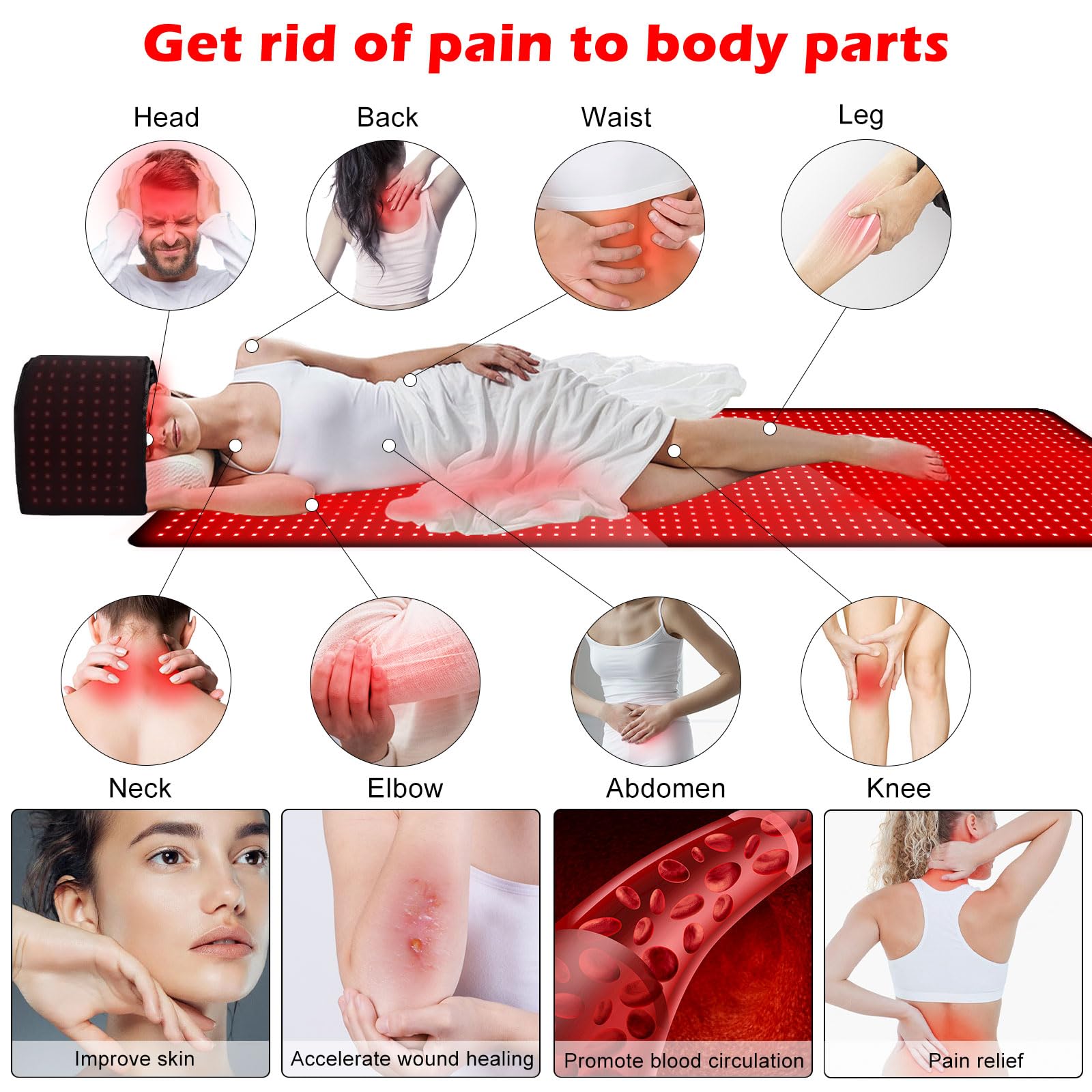LiteCare head and neck area highlighted for focused red light therapy.