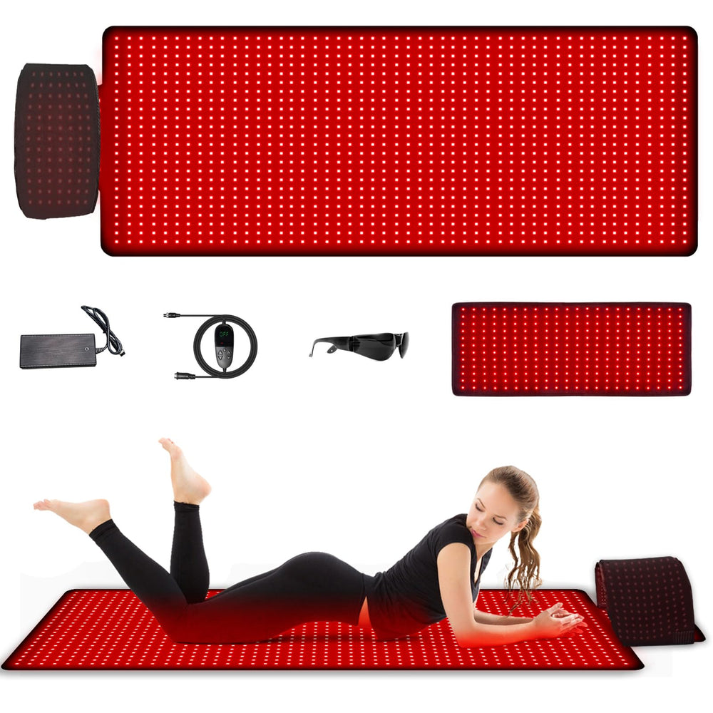 LiteCare red light therapy mat showing full-body coverage for at-home relaxation and targeting warmth.