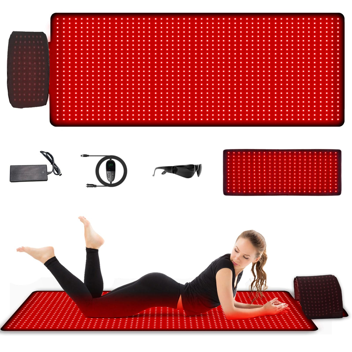 LiteCare red light therapy mat showing full-body coverage for at-home relaxation and targeting warmth.