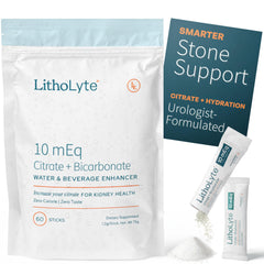 LithoLyte 10mEq stick dissolving in water for easy hydration and citrate support.