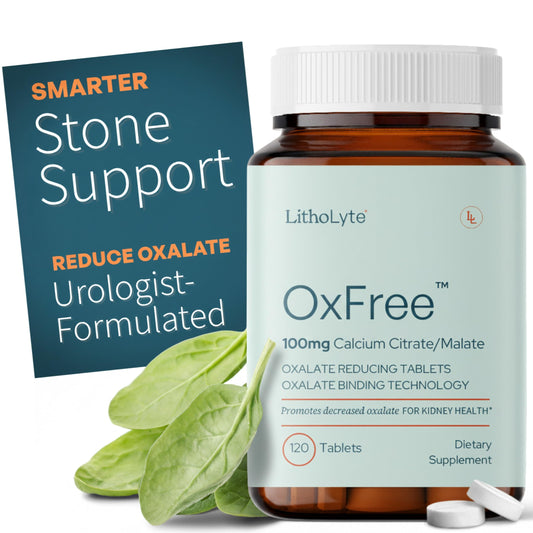 LithoLyte OxFree bottle front highlighting brand and kidney support focus
