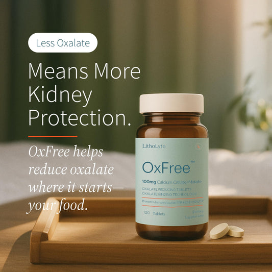 LithoLyte OxFree tablets close-up showing texture designed for easy dosing