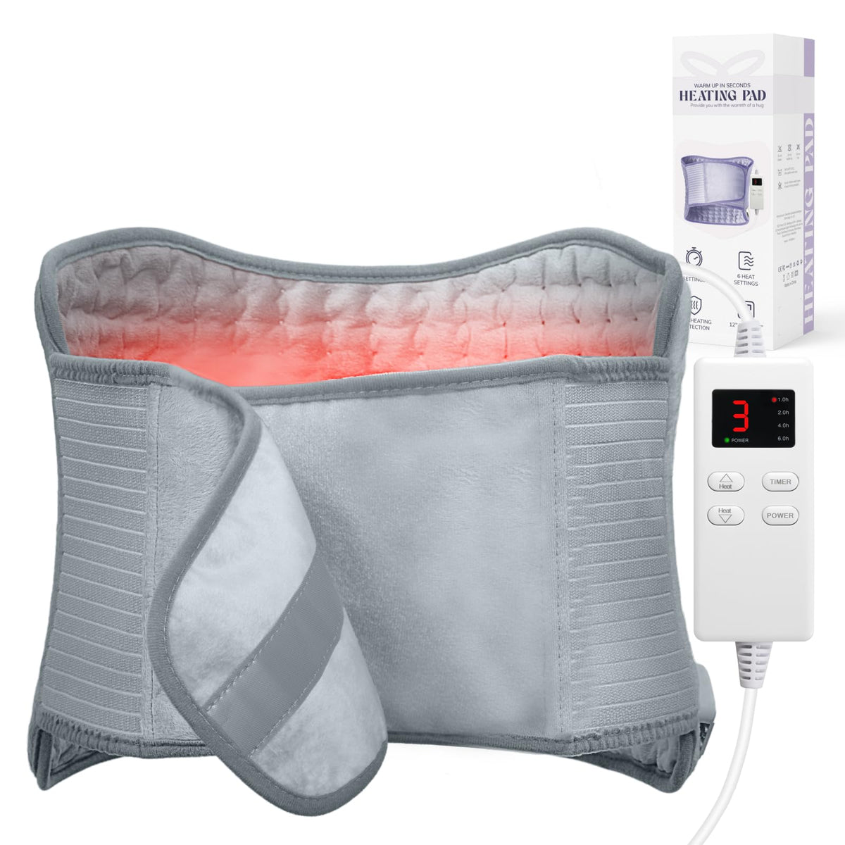 LitlisFly electric waist heating pad focuses on cramps, soothing back relief with targeted warmth.