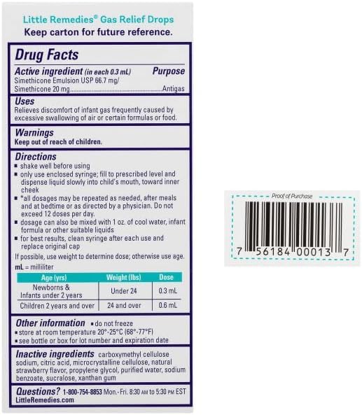 Pack of four Little Remedies Gas Relief Drops for ongoing baby care