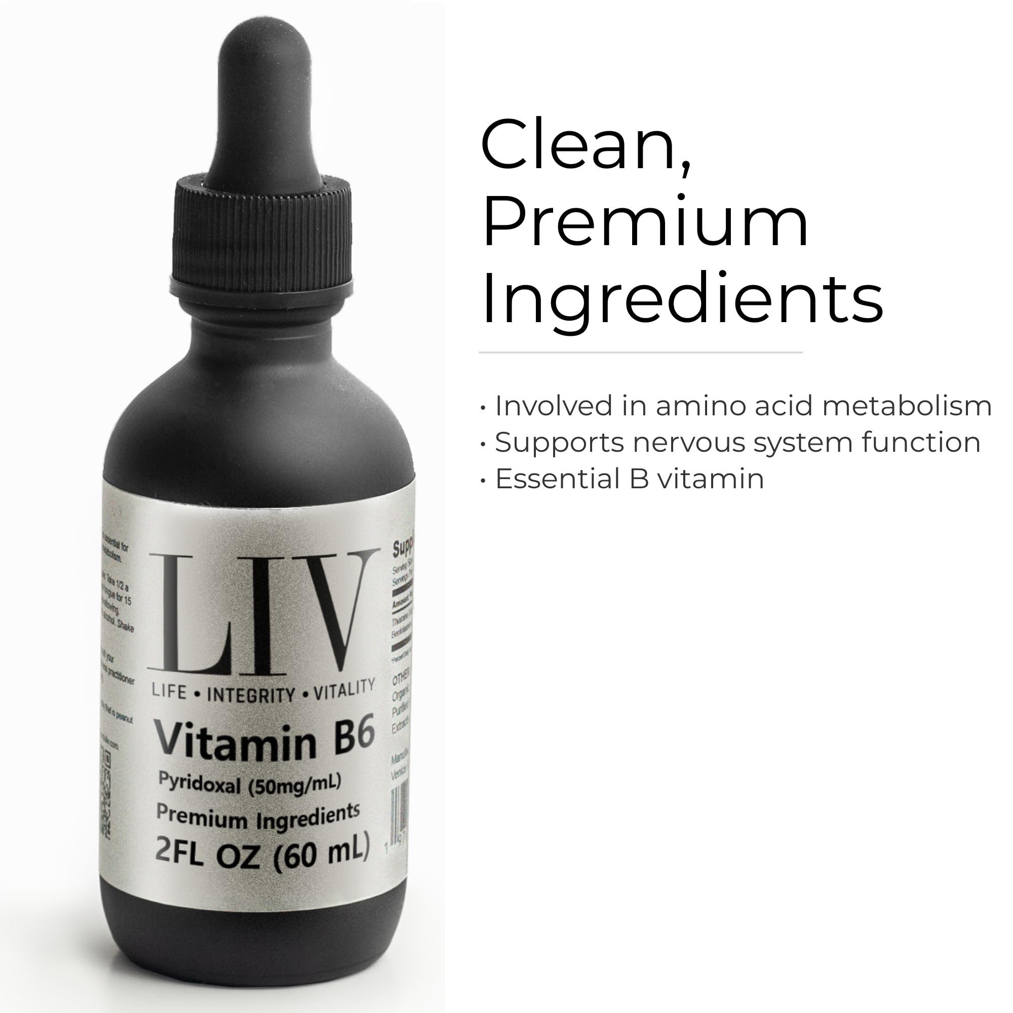 LIV B6 clean ingredients with water and glycerin