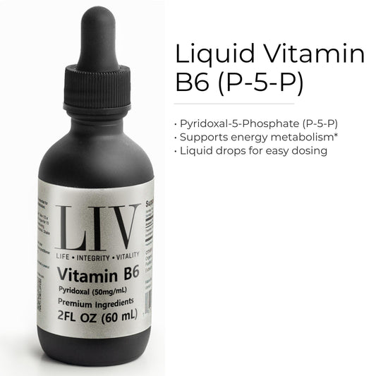 LIV B6 dropper shown for sublingual use and quick absorption