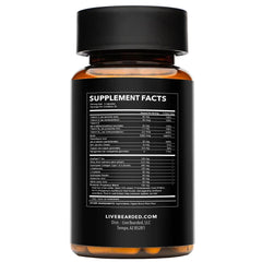 Live Bearded Beard Boost capsules closeup highlights convenient two-capsule routine