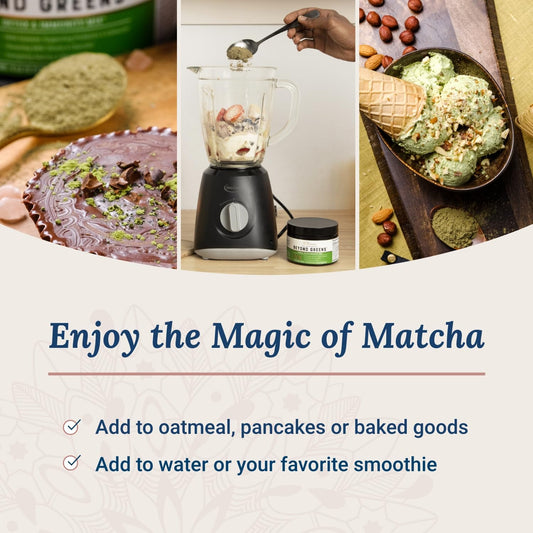 Live Conscious Beyond Greens scoop measures powder for quick, nutrient-rich smoothies.